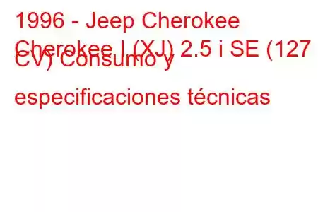 1996 - Jeep Cherokee
Cherokee I (XJ) 2.5 i SE (127 CV) Consumo y especificaciones técnicas