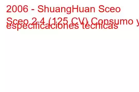 2006 - ShuangHuan Sceo
Sceo 2.4 (125 CV) Consumo y especificaciones técnicas