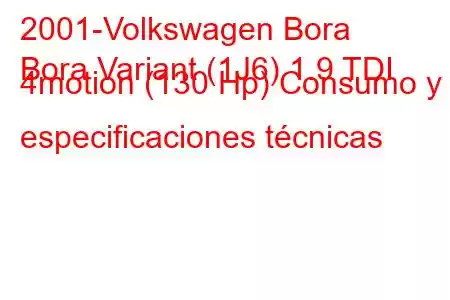 2001-Volkswagen Bora
Bora Variant (1J6) 1.9 TDI 4motion (130 Hp) Consumo y especificaciones técnicas