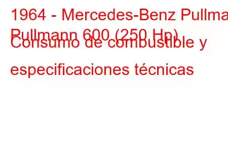 1964 - Mercedes-Benz Pullman
Pullmann 600 (250 Hp) Consumo de combustible y especificaciones técnicas