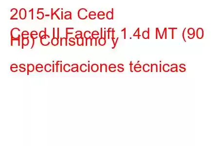 2015-Kia Ceed
Ceed II Facelift 1.4d MT (90 Hp) Consumo y especificaciones técnicas