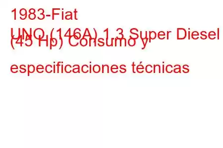 1983-Fiat
UNO (146A) 1.3 Super Diesel (45 Hp) Consumo y especificaciones técnicas