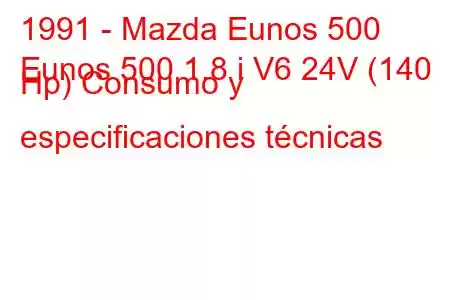 1991 - Mazda Eunos 500
Eunos 500 1.8 i V6 24V (140 Hp) Consumo y especificaciones técnicas