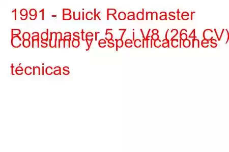 1991 - Buick Roadmaster
Roadmaster 5.7 i V8 (264 CV) Consumo y especificaciones técnicas