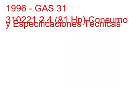 1996 - GAS 31
310221 2.4 (81 Hp) Consumo y Especificaciones Técnicas