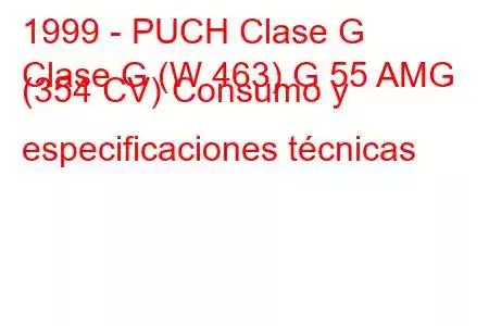 1999 - PUCH Clase G
Clase G (W 463) G 55 AMG (354 CV) Consumo y especificaciones técnicas