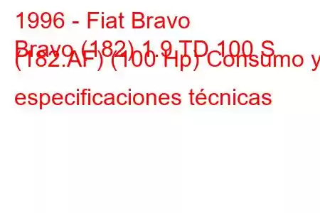 1996 - Fiat Bravo
Bravo (182) 1.9 TD 100 S (182.AF) (100 Hp) Consumo y especificaciones técnicas