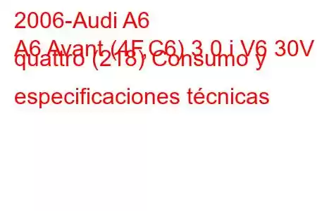 2006-Audi A6
A6 Avant (4F,C6) 3.0 i V6 30V quattro (218) Consumo y especificaciones técnicas