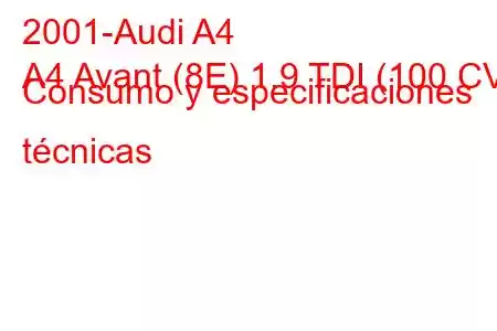 2001-Audi A4
A4 Avant (8E) 1.9 TDI (100 CV) Consumo y especificaciones técnicas