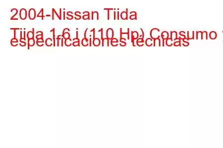 2004-Nissan Tiida
Tiida 1.6 i (110 Hp) Consumo y especificaciones técnicas