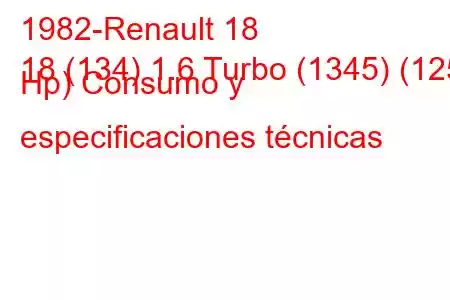 1982-Renault 18
18 (134) 1.6 Turbo (1345) (125 Hp) Consumo y especificaciones técnicas