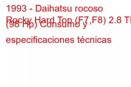 1993 - Daihatsu rocoso
Rocky Hard Top (F7,F8) 2.8 TD (98 Hp) Consumo y especificaciones técnicas