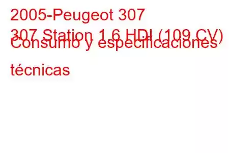 2005-Peugeot 307
307 Station 1.6 HDI (109 CV) Consumo y especificaciones técnicas