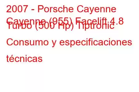 2007 - Porsche Cayenne
Cayenne (955) Facelift 4.8 Turbo (500 Hp) Tiptronic Consumo y especificaciones técnicas