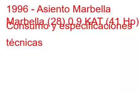 1996 - Asiento Marbella
Marbella (28) 0.9 KAT (41 Hp) Consumo y especificaciones técnicas