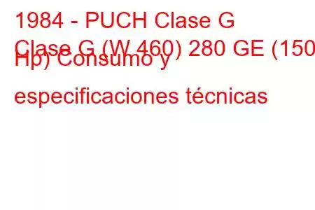 1984 - PUCH Clase G
Clase G (W 460) 280 GE (150 Hp) Consumo y especificaciones técnicas