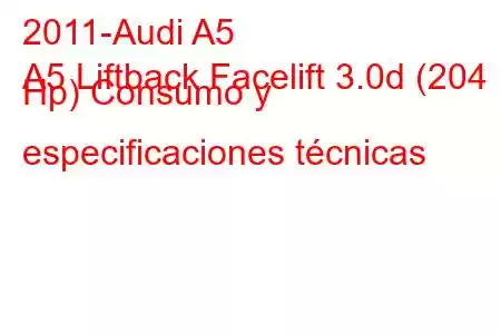 2011-Audi A5
A5 Liftback Facelift 3.0d (204 Hp) Consumo y especificaciones técnicas