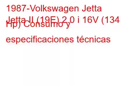 1987-Volkswagen Jetta
Jetta II (19E) 2.0 i 16V (134 Hp) Consumo y especificaciones técnicas