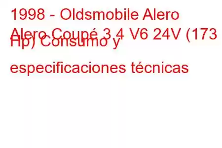 1998 - Oldsmobile Alero
Alero Coupé 3.4 V6 24V (173 Hp) Consumo y especificaciones técnicas