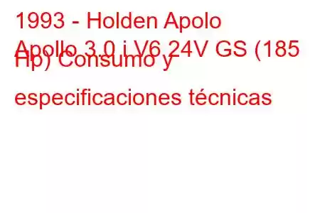 1993 - Holden Apolo
Apollo 3.0 i V6 24V GS (185 Hp) Consumo y especificaciones técnicas