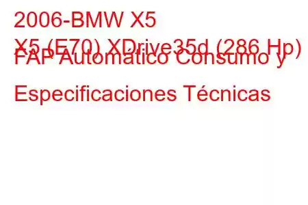 2006-BMW X5
X5 (E70) XDrive35d (286 Hp) FAP Automático Consumo y Especificaciones Técnicas